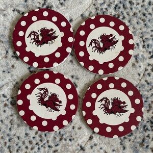 Gamecock Polka Dot Coasters